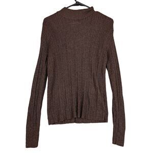 Vintage 955 Originals Womens Sweater Brown Mock Neck Long Sleeve Super Stretch L